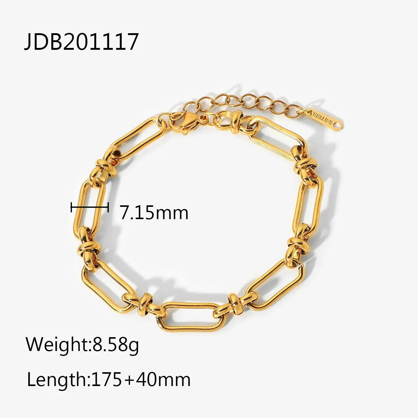 Women's stainless steel bracelet with electroplated finish in European and American style