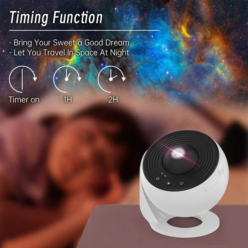 Premium Galaxy Projector Lamp with 12 Celestial Display Scenarios, Adjustable Lighting, and Compact Design for Home Decor