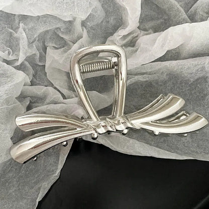 Silver metal hair claw barrette example from a range of 44 Korean-style designs.