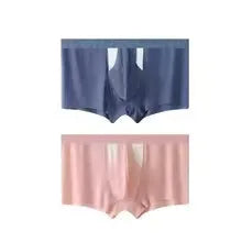 Ice silk underwear shorts with double-layer hole bag construction for dry wet separation