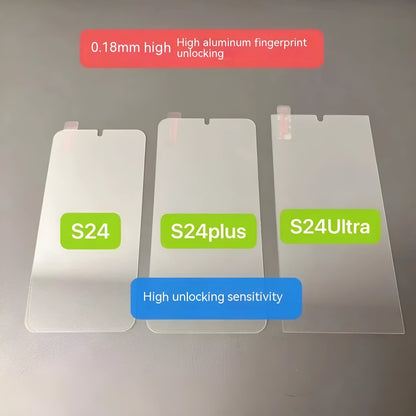 HD tempered glass screen protector for Samsung mobile phone showing full-screen coverage.