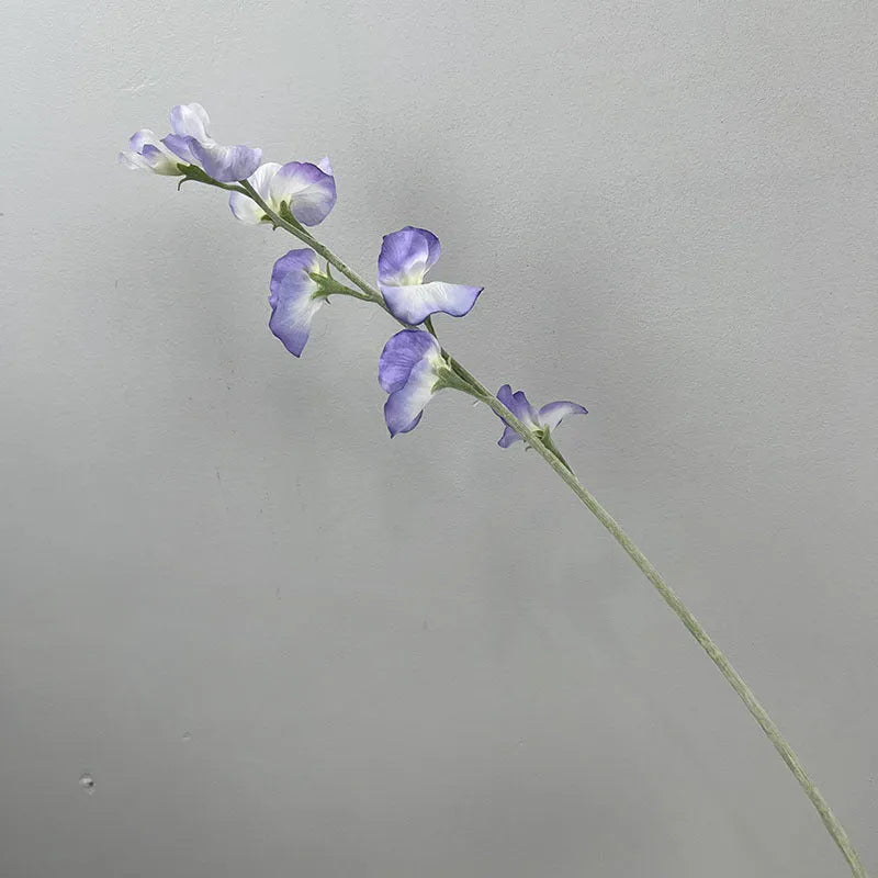 Purple flocked silk artificial fragrant pea flower standing 63cm tall