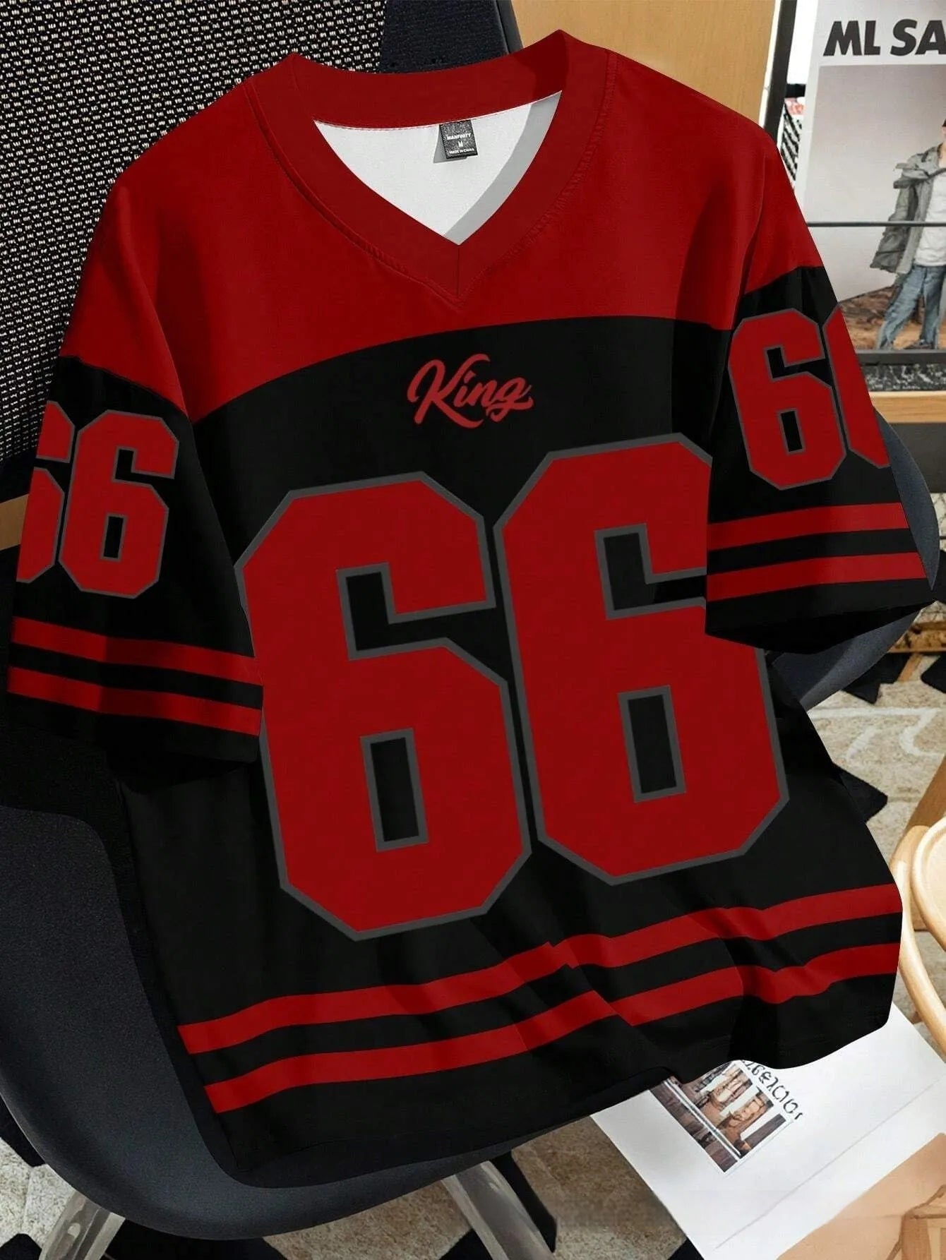 Men's loose fit Chicago Bulls No 23 printed T-shirt in grey polyester fabric