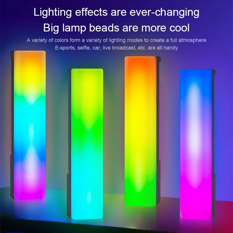 3D RGB light pick-up table top ambiance lamp with voice activation and USB power connection