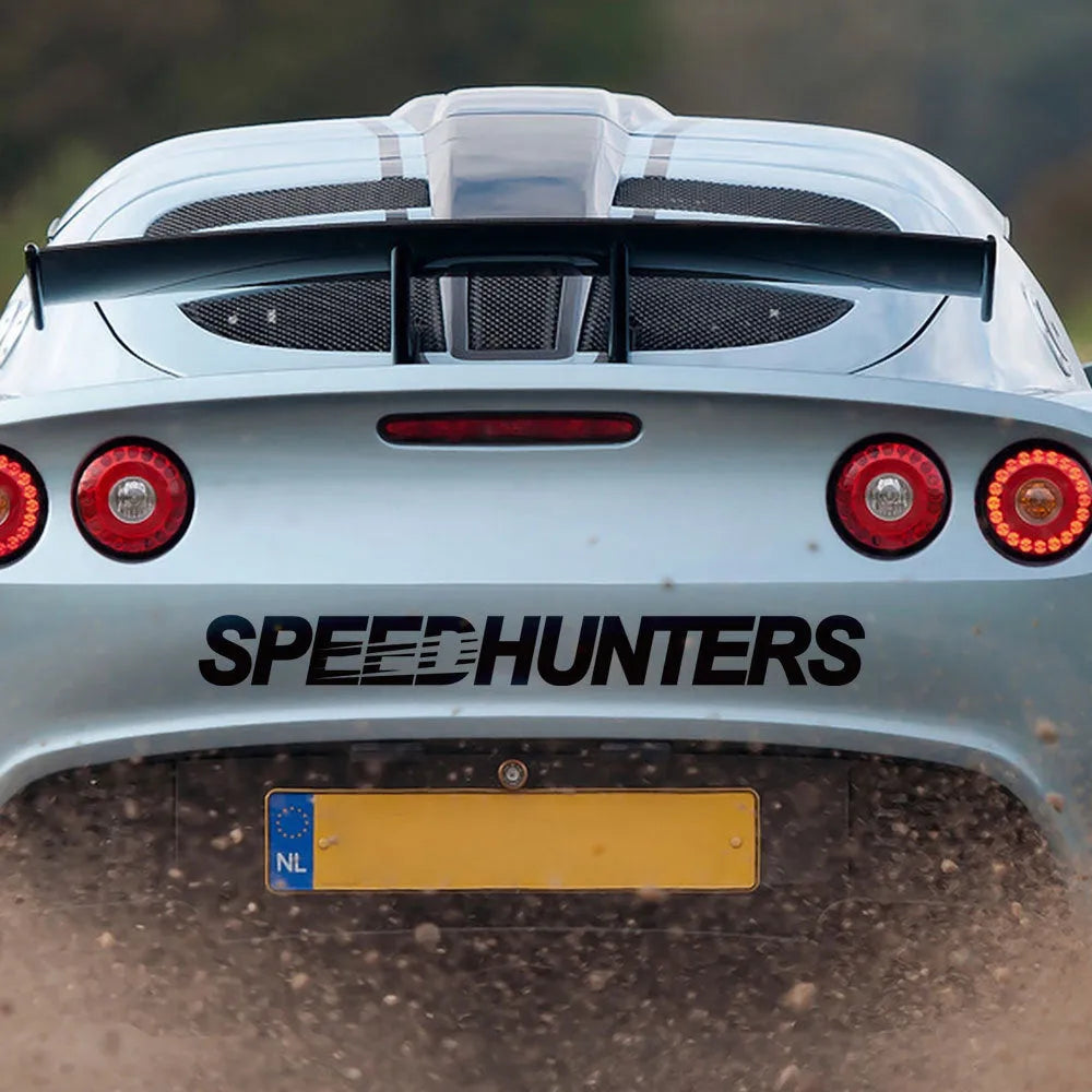 Reflective Speed Hunters graphic vinyl car sticker measuring 59cm by 10cm
