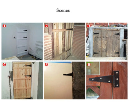 Fixed light T-shaped iron hinge for wooden doors with straight arm design and 175 degree opening angle