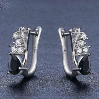 Elegant Korean drop-shaped earrings with sparkling micro rhinestones