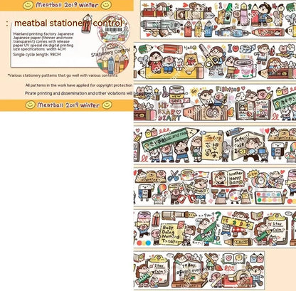 Haemorrhoid tape packaging stickers with cartoon characters, 42 styles, Japanese paper, 5 cm size
