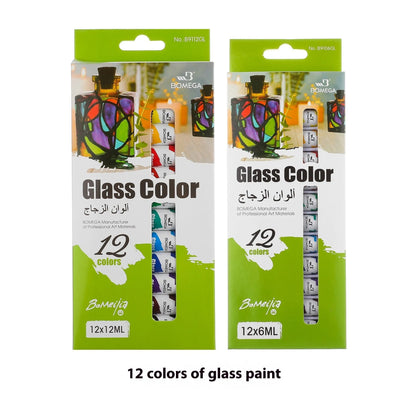 12-colour artist pigment set with tubes for acrylic, gouache, watercolour, oil painting, glass and textile techniques