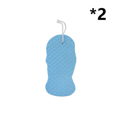 3D fish scale pattern bath sponge in white, grey, pink, or light blue for gentle exfoliation