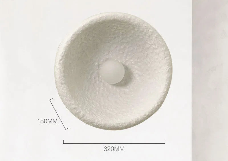 Japanese modern wall lamp with resin shade in three diameter sizes