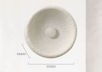 Japanese modern wall lamp with resin shade in three diameter sizes