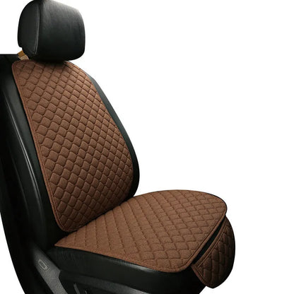 Linen car seat cushion with back support in various colour options including warm cream, coffee and Lafite red