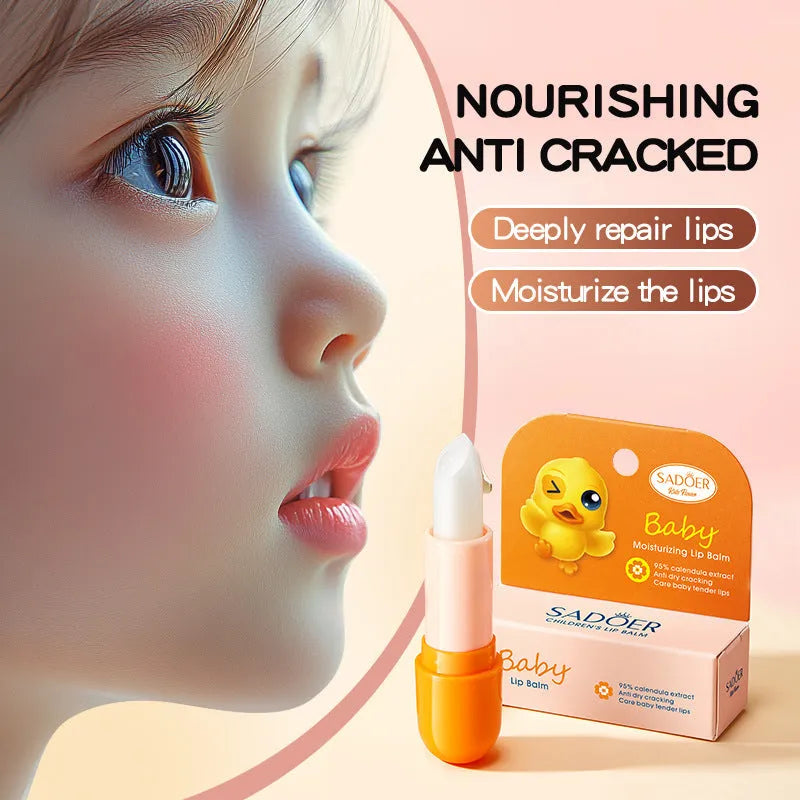 Anti-chapped lip moisturising lipstick tube with multiple formula variant labels