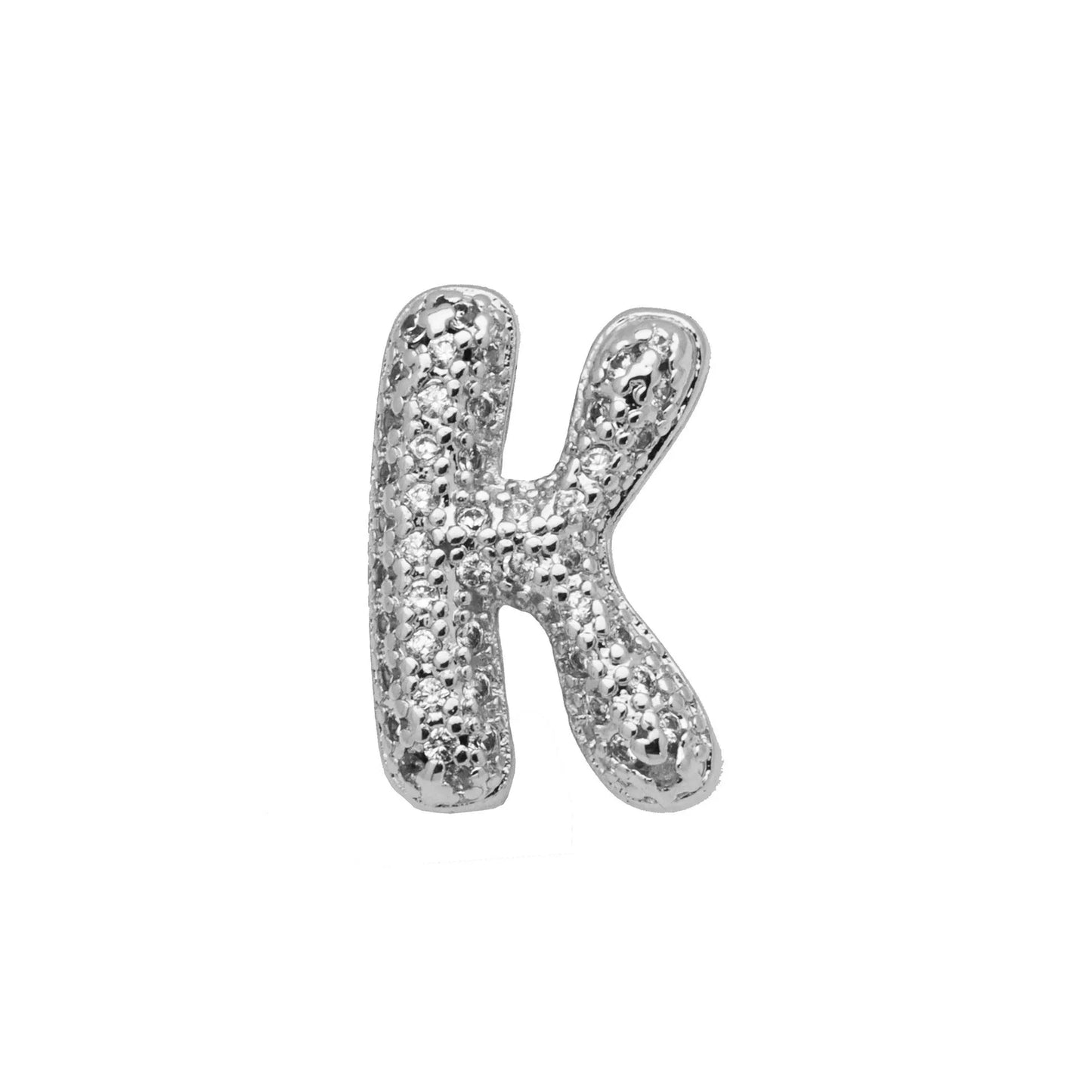 Retro copper bracelet with a letter 'A' charm featuring micro inlaid zircon, shown in a gold finish.