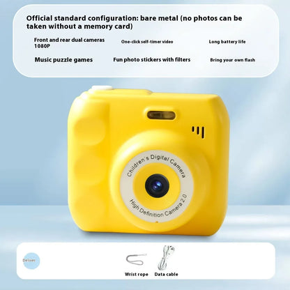Children's Campus MINI HD digital camera in black, 1920x1080 video, food grade ABS, about 120g, with data cable and manual