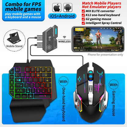 Black Gamwing Jiaying keyboard mouse converter for mobile gaming with USB port