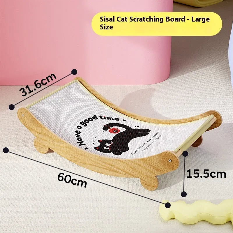 U-shaped sisal cat scratch board and nest available in three sizes.