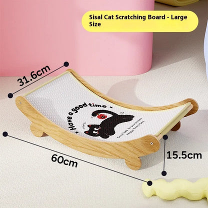 U-shaped sisal cat scratch board and nest available in three sizes.