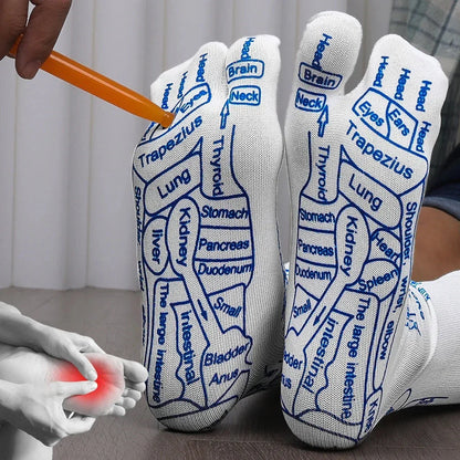 Acupressure reflexology socks for foot massage and pain relief