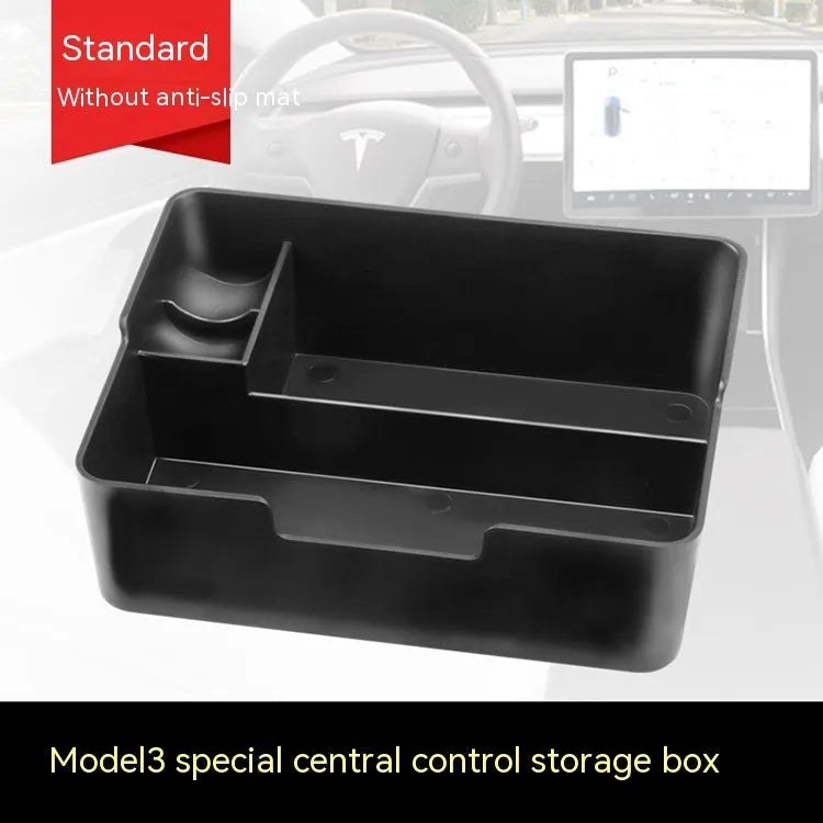 Tesla Model 3 and Model X/S centre console storage box retrofit organiser with plastic construction