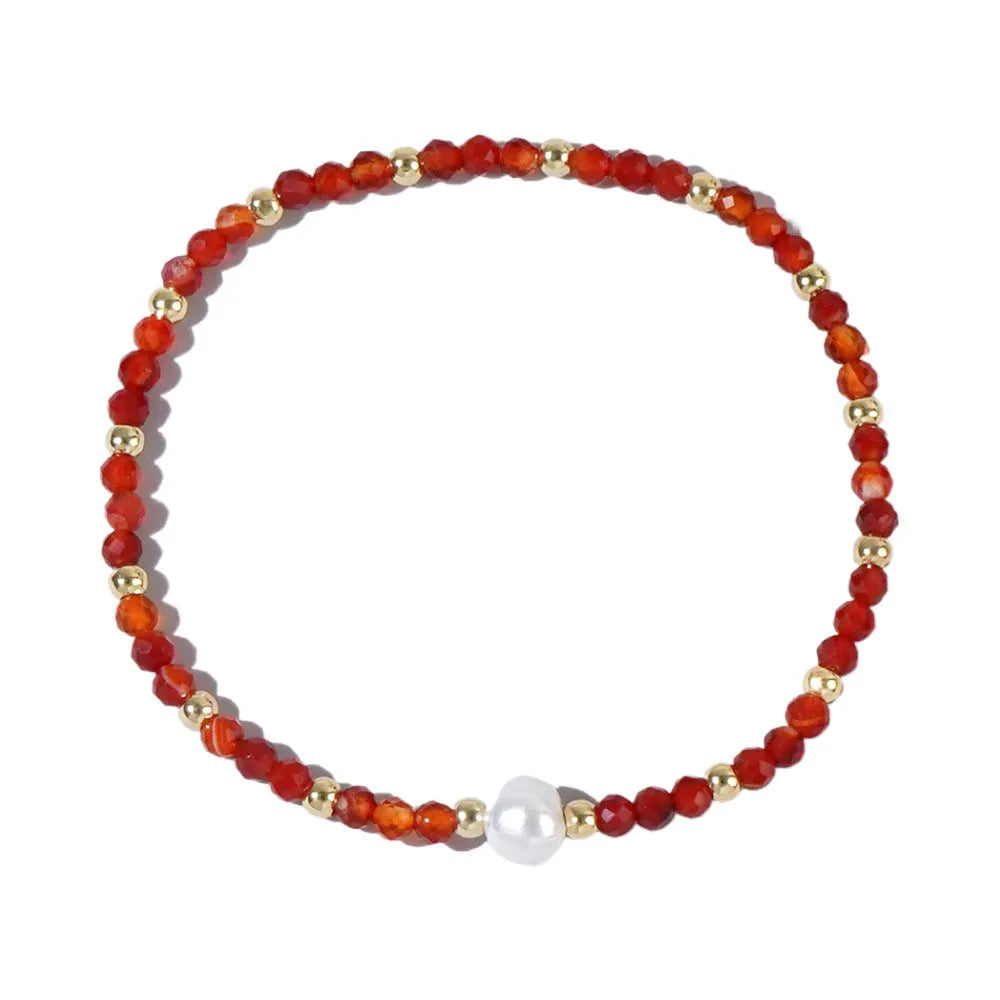 Natural stone geometric ellipse bracelet in various colour options