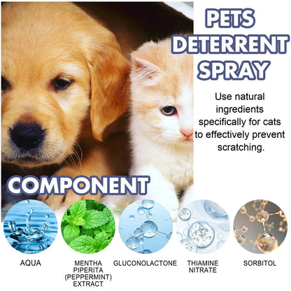 50ml bottle of pet repellent spray in a box, used to prevent scratching on doors and sofas.
