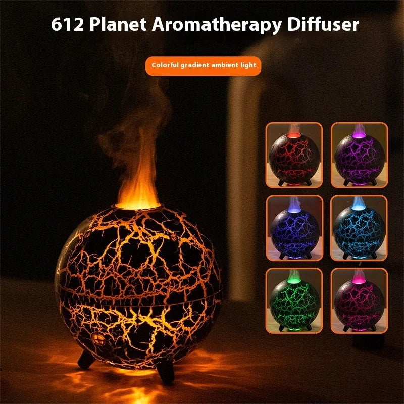 Creative Planet Colourful Atmosphere Lamp USB Humidifier in black and white crack finishes