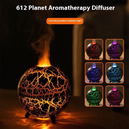 Creative Planet Colourful Atmosphere Lamp USB Humidifier in black and white crack finishes