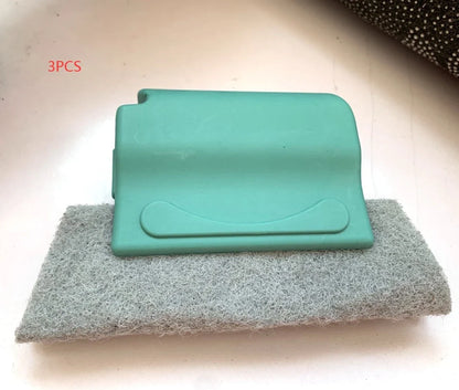 Creative Window Groove Cleaning Gap Brush Slot Cleaner with PP handle in beige, light grey, and blue