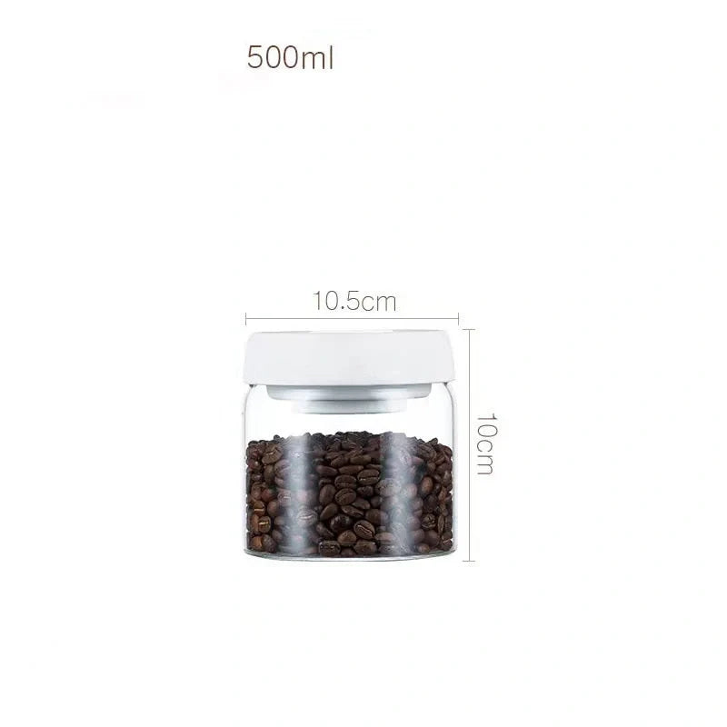 Premium vacuum sealed glass canister set for coffee and dry food storage