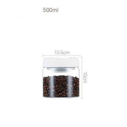 Premium vacuum sealed glass canister set for coffee and dry food storage