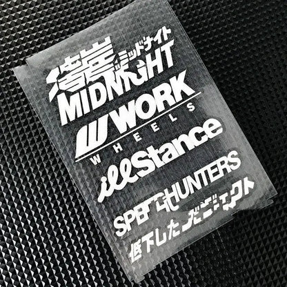 Reflective motorcycle bumper sticker in Bay Shore 1 design, 16cm by 11cm, on PET material.