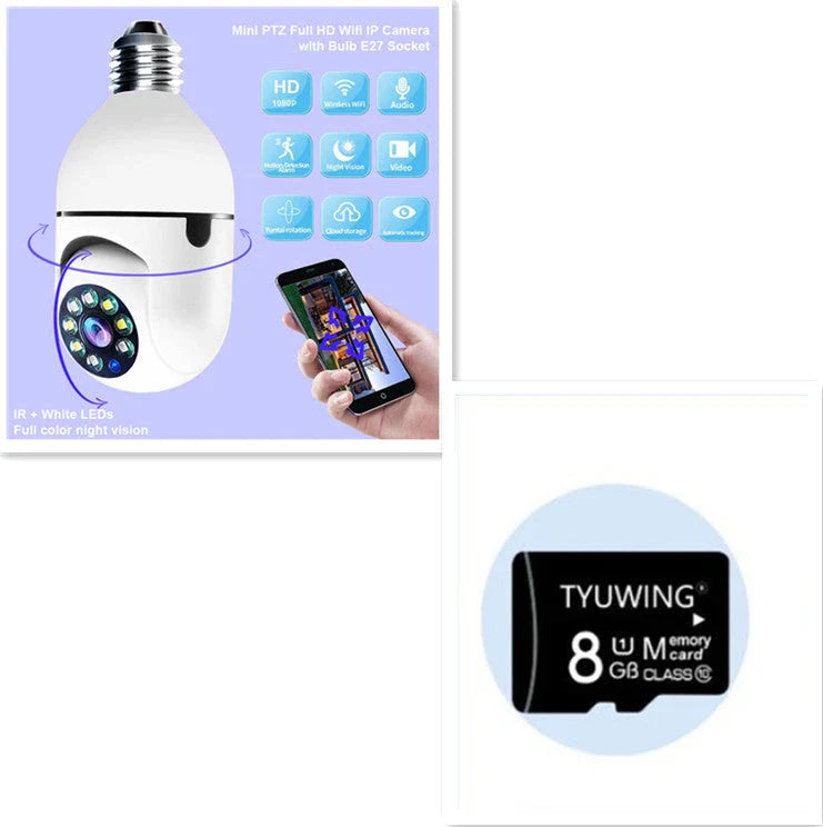 Versatile 1080p Wi-Fi Camera Bulb with 4x Zoom and Smart Home Monitoring Features