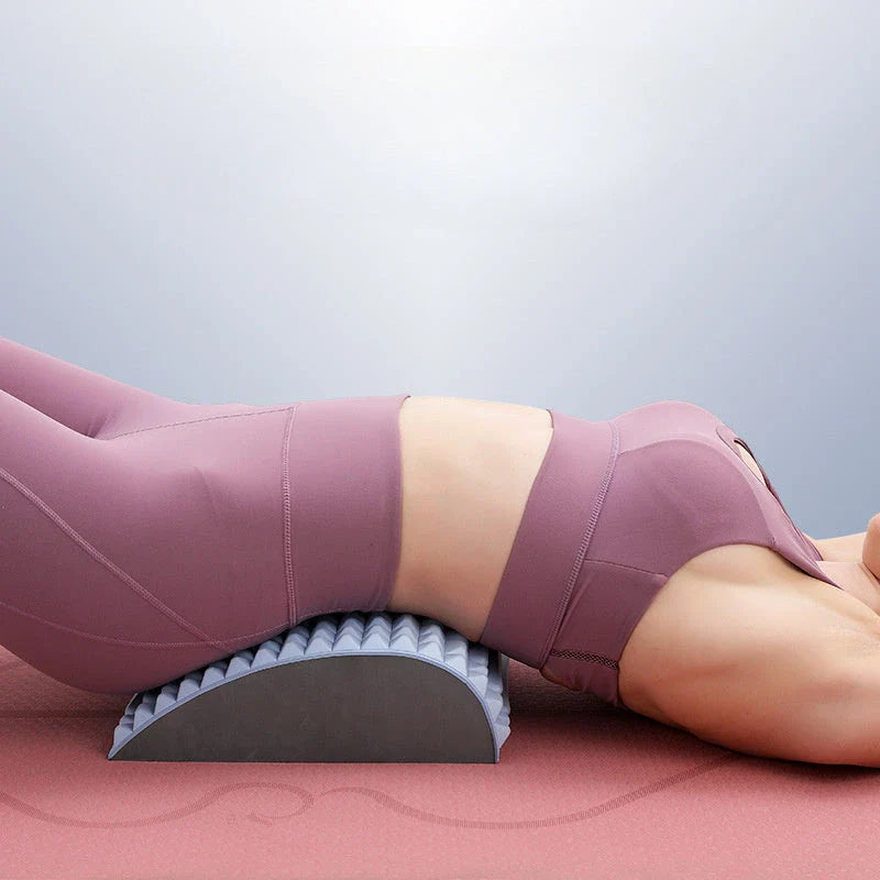 Premium back stretcher pillow with acupressure design to relieve neck, lumbar, and sciatica pain