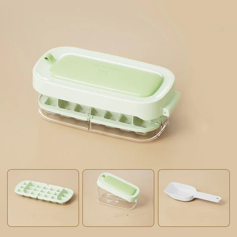 High-Capacity Ice Cube Tray with Shovel - Premium Kitchen Gadget for Effortless Ice Production and Serving