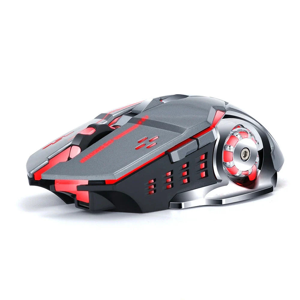 Wireless 2.4GHz USB Optical Gaming Mouse with Adjustable DPI, Programmable Macro Buttons, and Vibrant RGB Backlighting