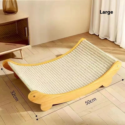 Large sisal blanket cat scratch board for cats on a natural background.