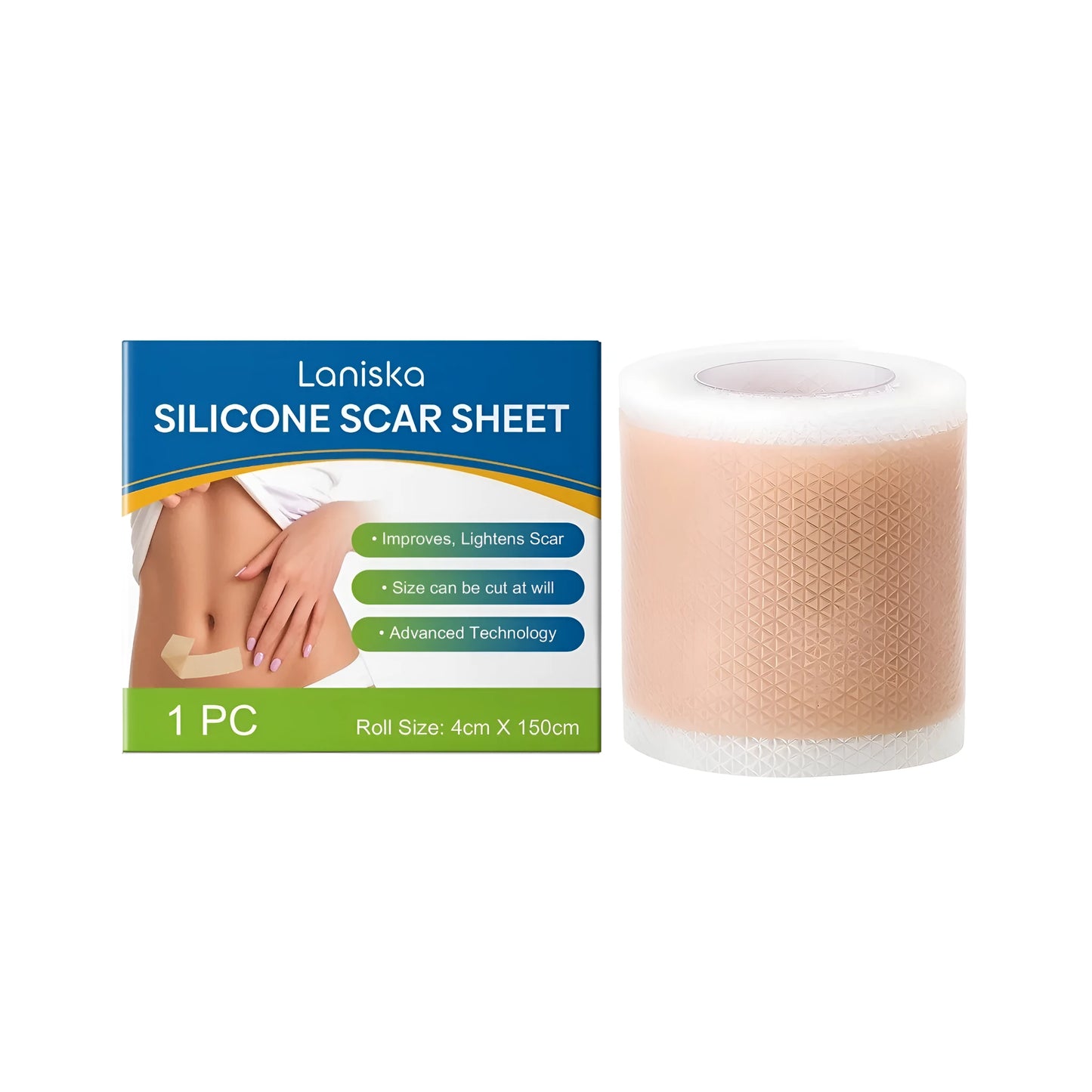Roll of transparent silicone scar sheet with mint leaf extract for scar reduction
