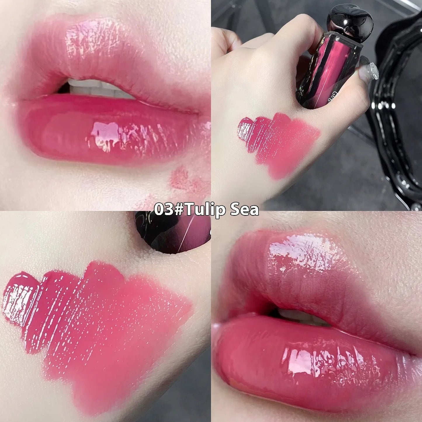 Glacier Lava Lip Lacquer water light mirror makeup in seven numbered colour options