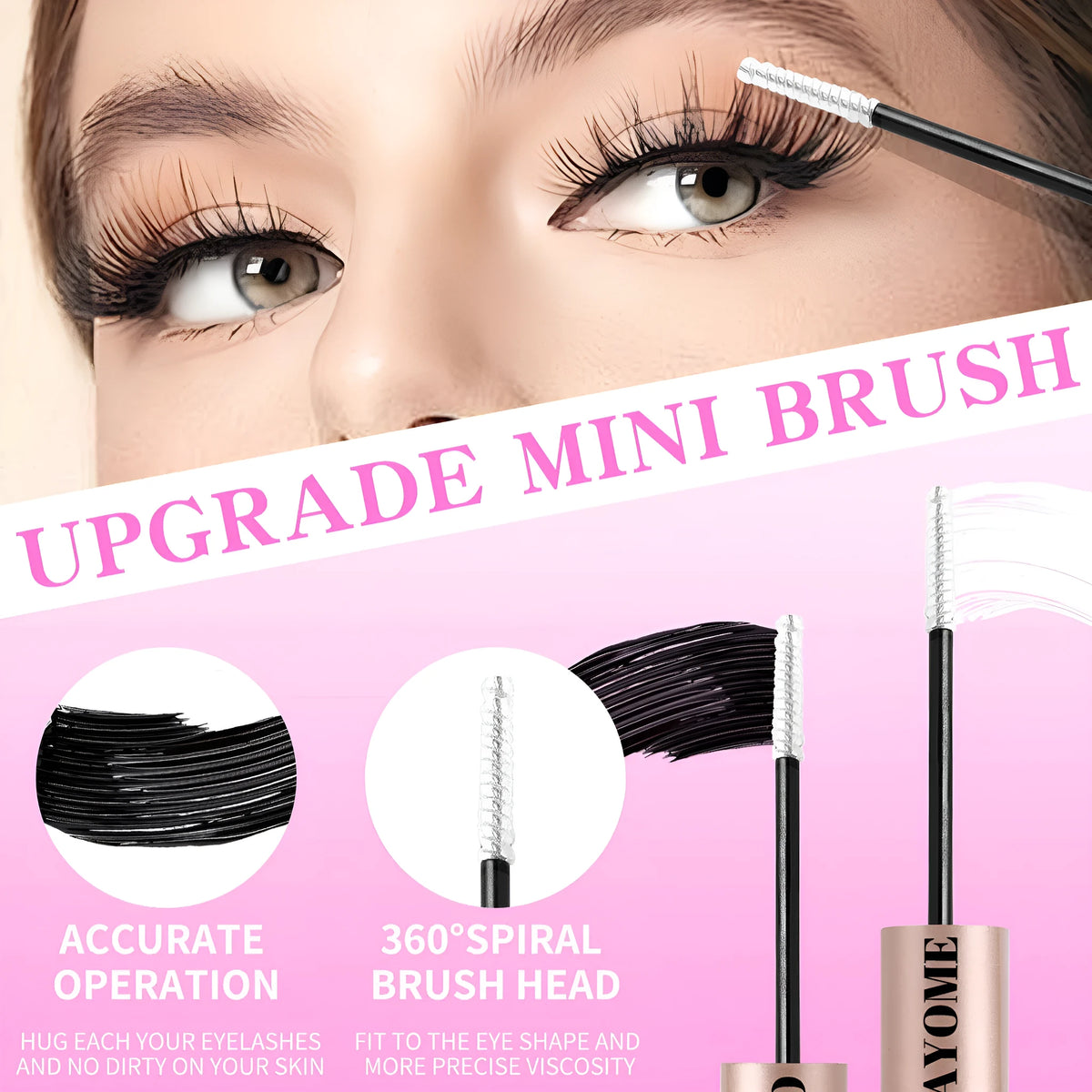 Double-headed eyelash glue tube with two applicator tips for precise lash application.