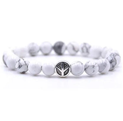 Handcrafted natural stone alloy bracelet showing tiger eye and agate components in 6cm size