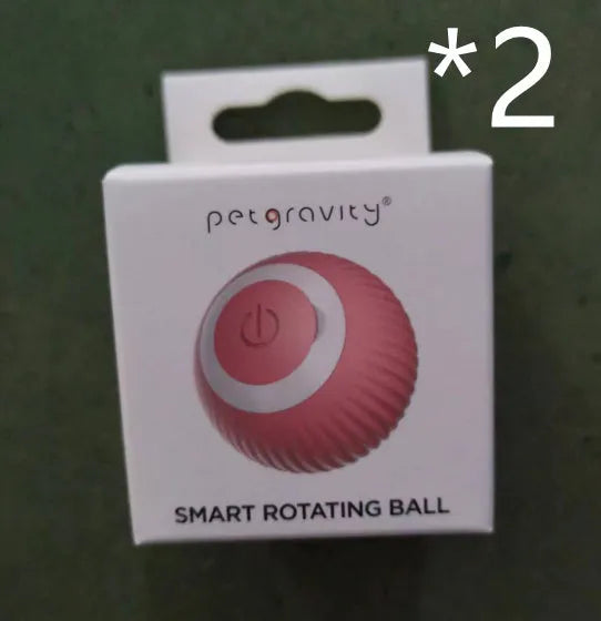 Green automatic rotating ball cat toy with 43mm diameter for interactive pet play