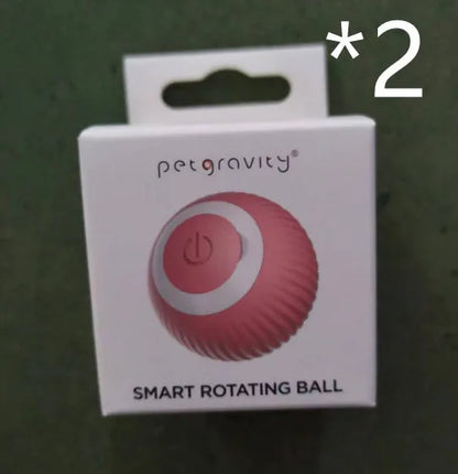 Green automatic rotating ball cat toy with 43mm diameter for interactive pet play