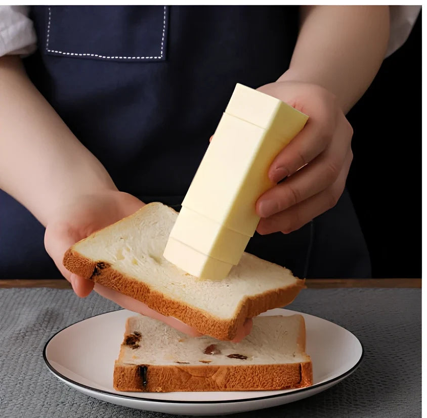 White polypropylene butter applicator box holding 6x6x3cm stick for kitchen use, temperature resistant -20°C to 140°C