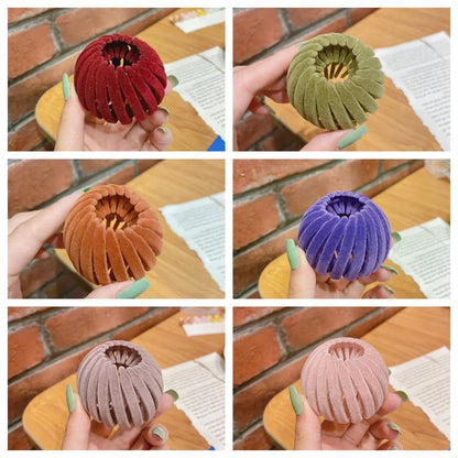 Velvet bird's nest hair ring hairpin in various colors for high ponytails