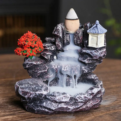 Ceramic incense burner ornament with backflow sandal design in modern style