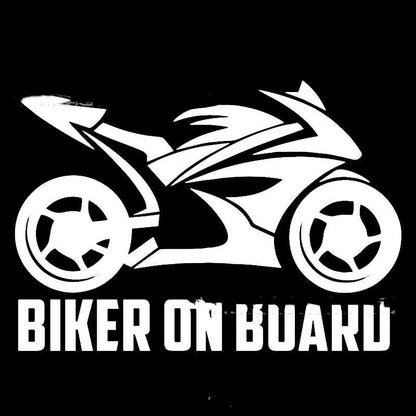 Motorcycle pattern reflective sticker on vehicle surface in various colours
