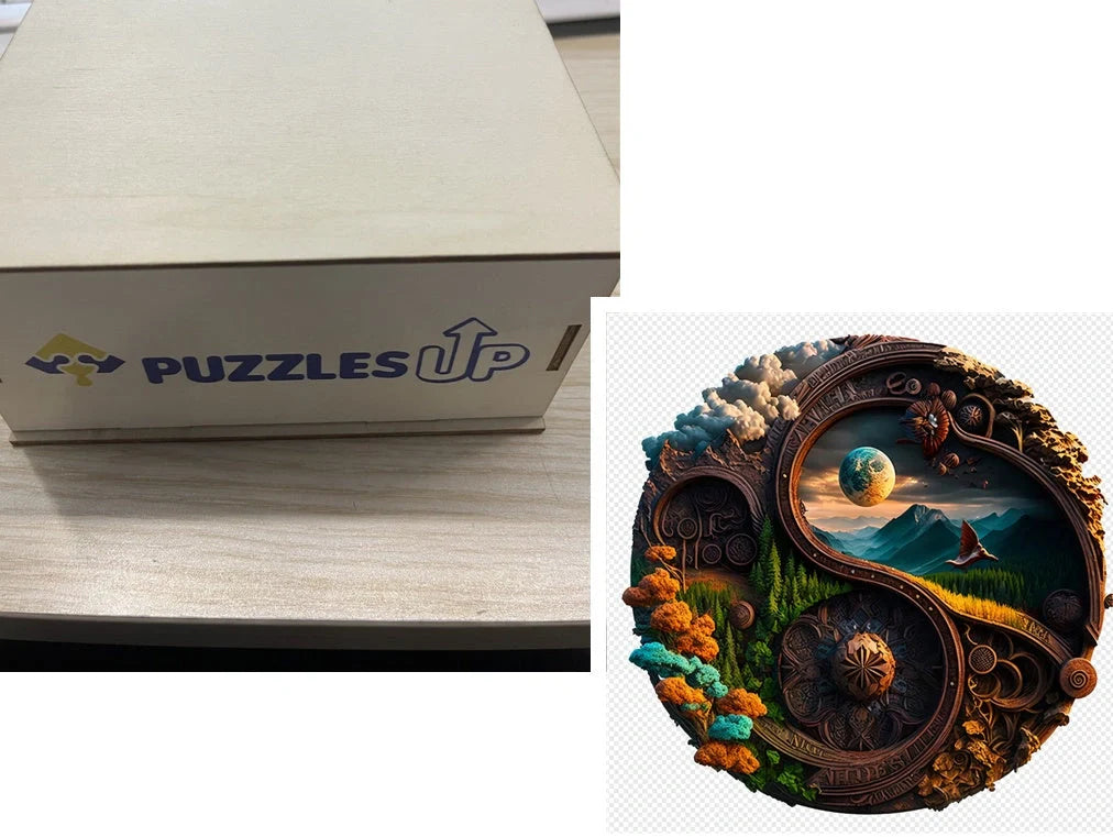Animal Puzzle Set in A3 size with wooden storage box, vibrant animal designs for educational fun