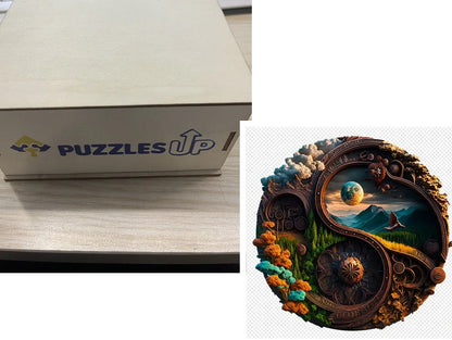 Animal Puzzle Set in A3 size with wooden storage box, vibrant animal designs for educational fun
